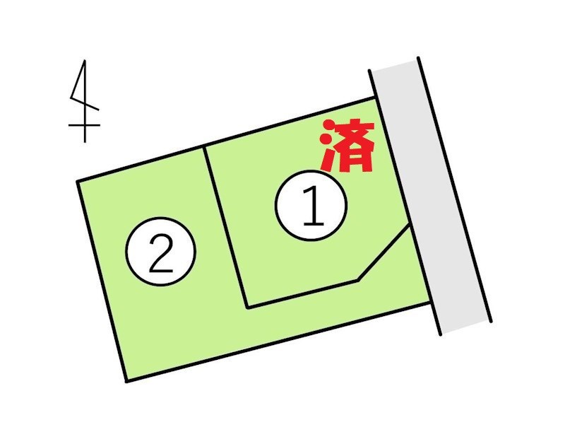 総社市溝口分譲地【全2区画】2号地のみ 間取図・土地図