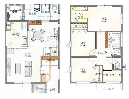 クラハ西阿知町1号地　 間取図・土地図