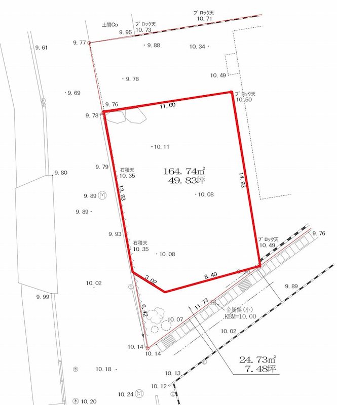 倉敷市西中新田土地 間取図・土地図