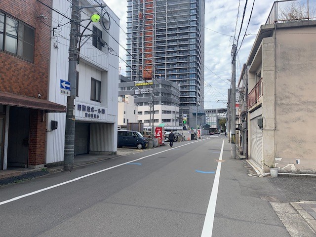 岡山市北区駅前町1丁目　土地29.73坪 現地写真（前面道路含む現地写真）