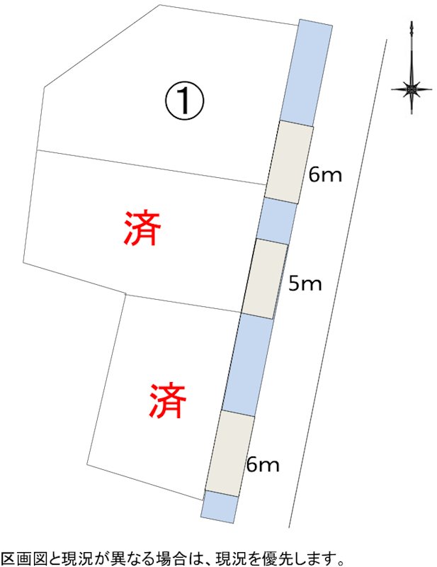 西阿知町西原土地3区画 全体区画図