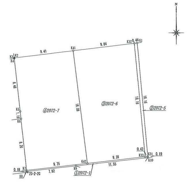 児島味野城土地〈2区画〉 間取図・土地図