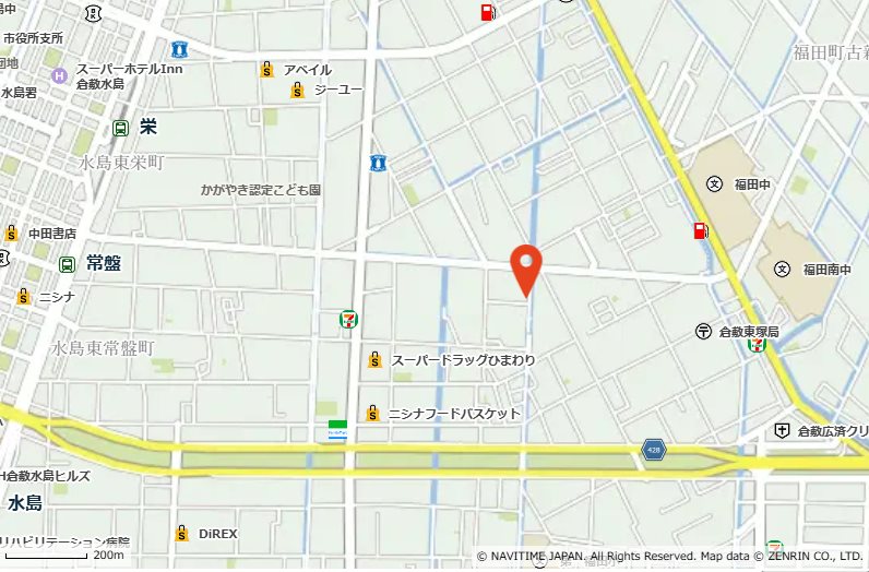 倉敷市中畝10丁目　土地 交通アクセス図