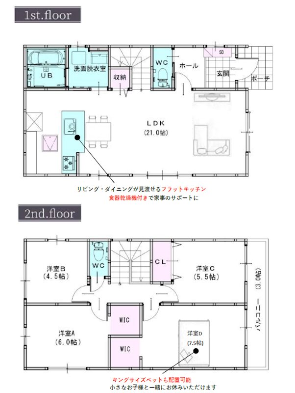 テラシエ岡山市北区一宮1期【全3棟】1号棟 間取図・土地図