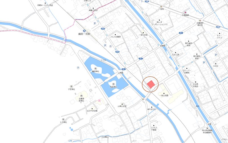 テラシエ岡山市北区一宮1期【全3棟】2号棟  現地案内図
