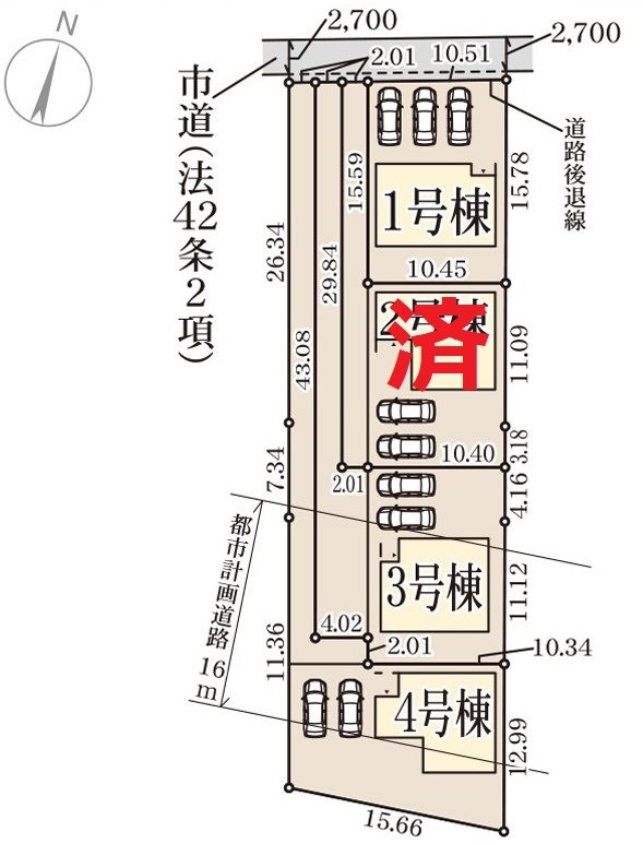 リーブルガーデン岡山市北区撫川第3【全4棟】1号棟 区画図