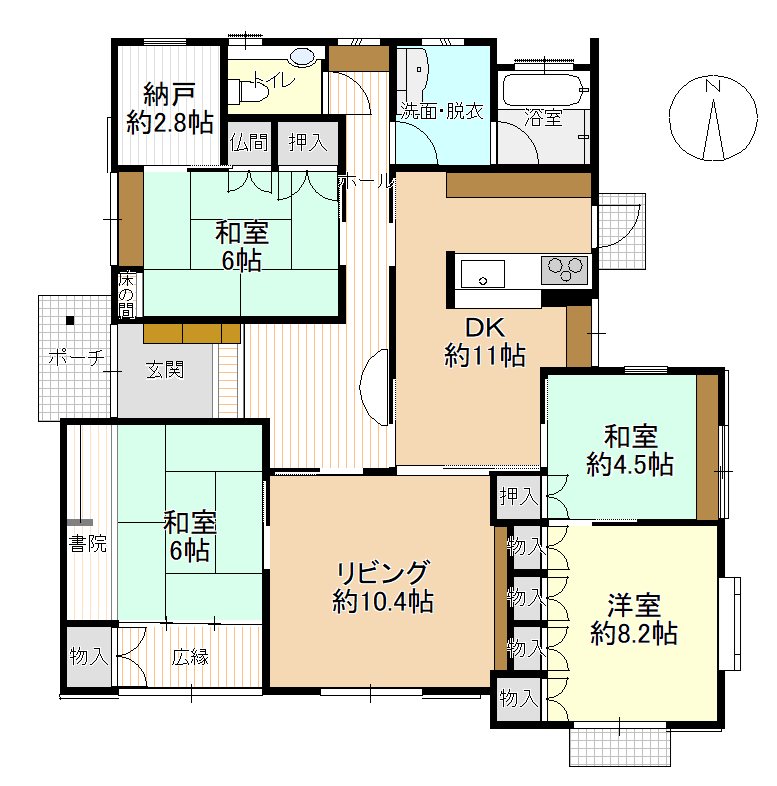 総社市門田342-24　中古戸建 間取図・土地図