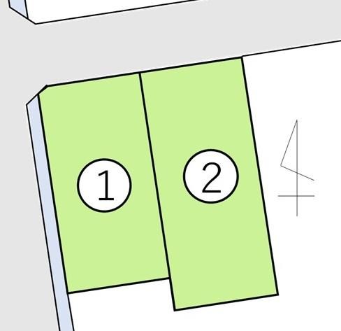 総社市福井　全2区画分譲地　土井建設建築条件付き 間取図・土地図