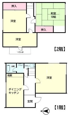 総社市泉　中古住宅 間取図・土地図