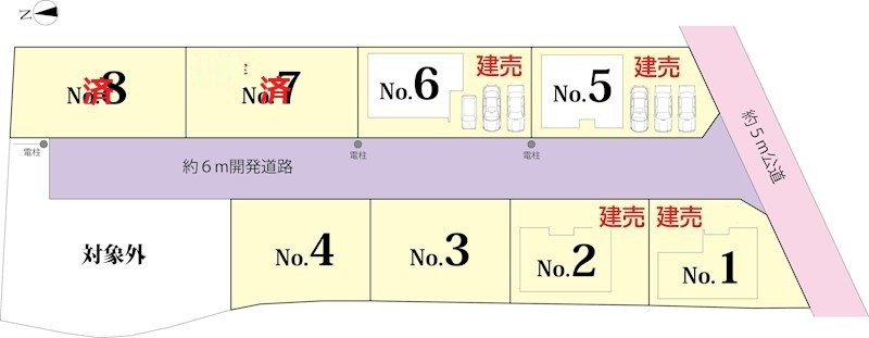 総社市真壁　分譲地　建築条件なし 間取図・土地図
