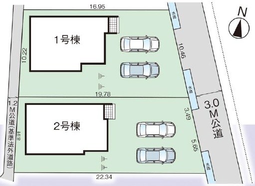 グラファーレ岡山市北区大安寺中町【限定2棟】1号棟 区画図
