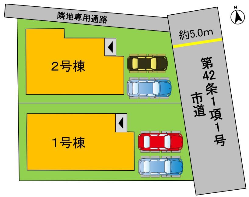 よかタウン倉敷市大内1期【全2棟】2号棟 全体区画図