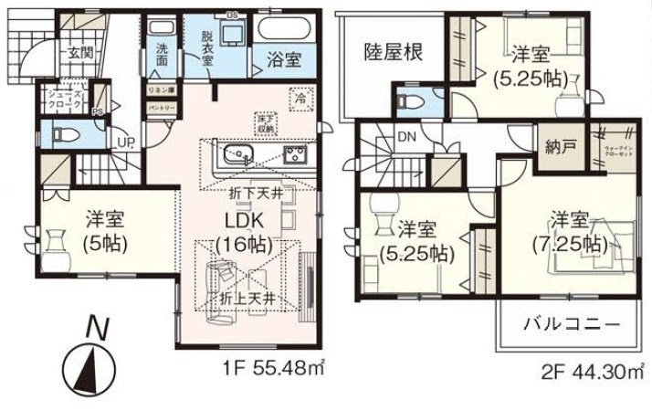 グラファーレ岡山市北区大元【限定2棟】1号棟 間取図・土地図