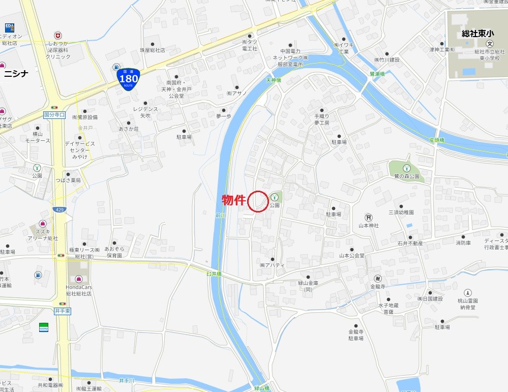 総社市上林　新築未入居戸建て 現地案内図