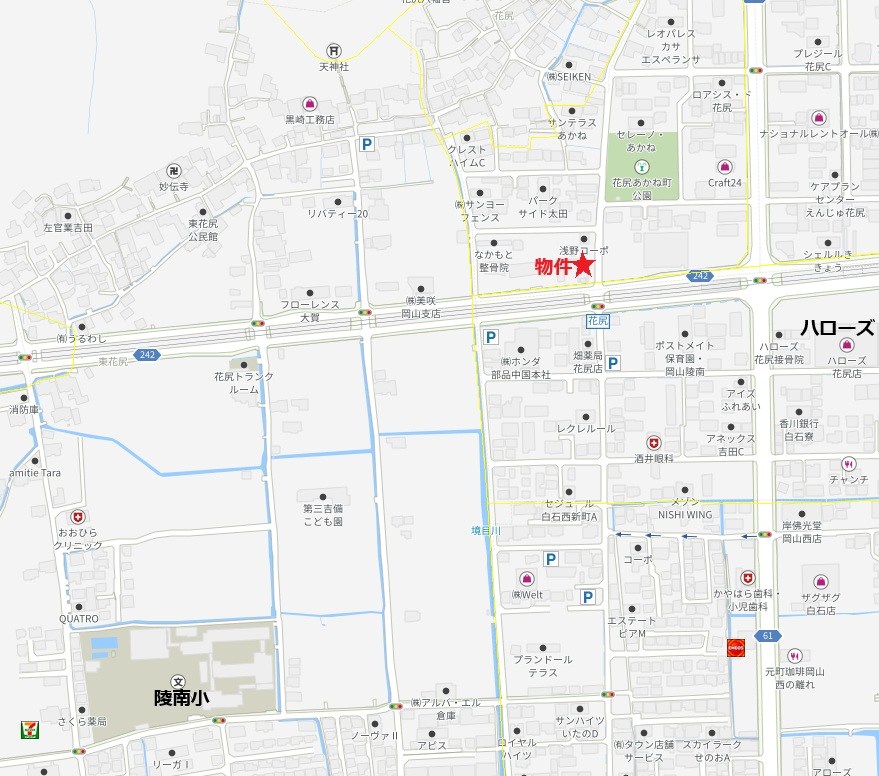 新築分譲住宅よかタウン岡山市北区花尻あかね町【限定2棟】１号棟 現地案内図