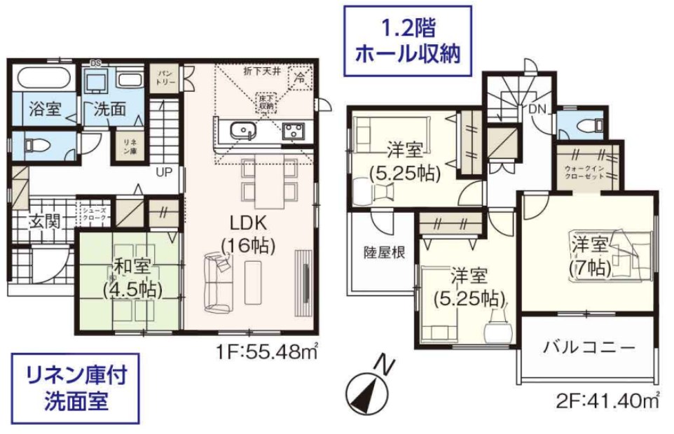グラファーレ岡山市大福４期≪全２棟≫１号棟 間取図・土地図