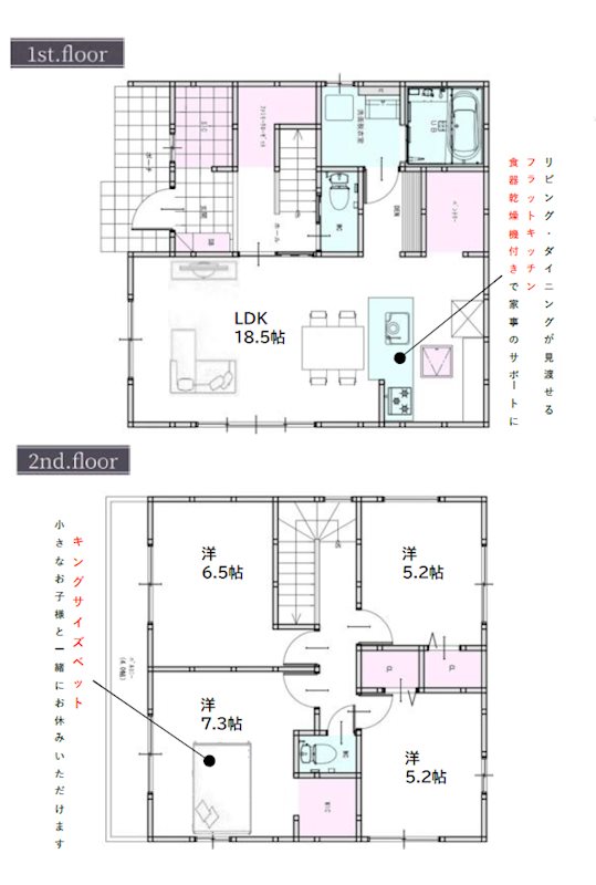 テラシエ倉敷市安江1期【全4棟】1号棟　新築戸建 間取図・土地図