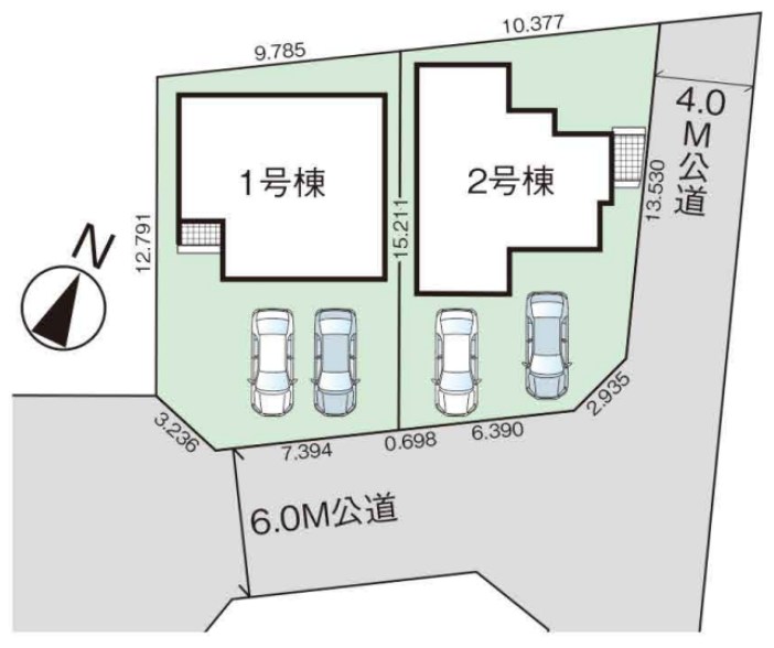 グラファーレ岡山市大福４期≪全２棟≫2号棟 全体区画図