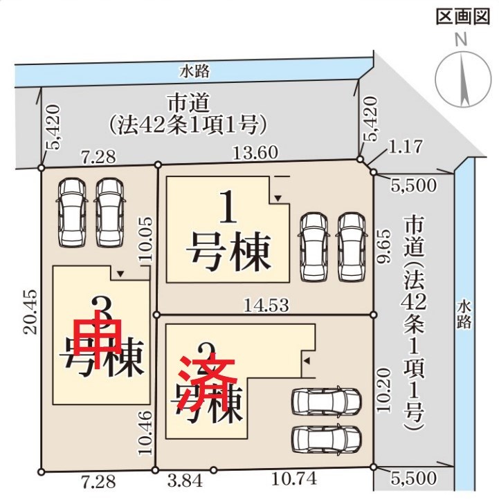 リーブルガーデン倉敷中畝4丁目≪全3棟≫1号棟　新築戸建  全体区画図