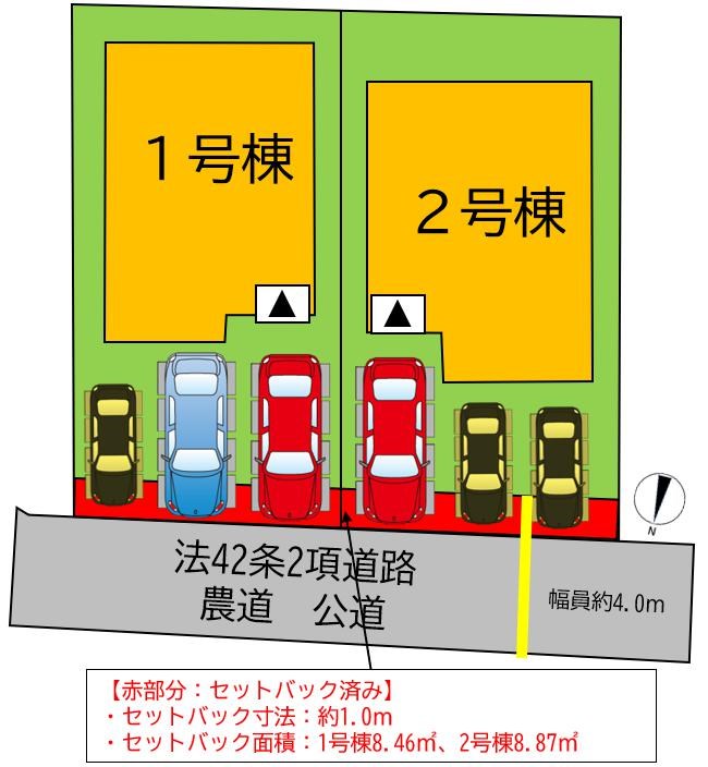 よかタウン岡山市北区庭瀬2期【全2棟】2号棟  全体区画図
