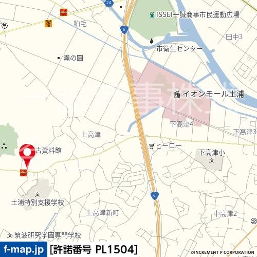 土浦市上高津1803 現地案内図