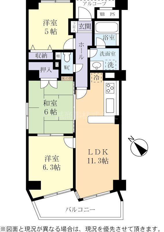 キャッスルマンション取手 間取図・土地図