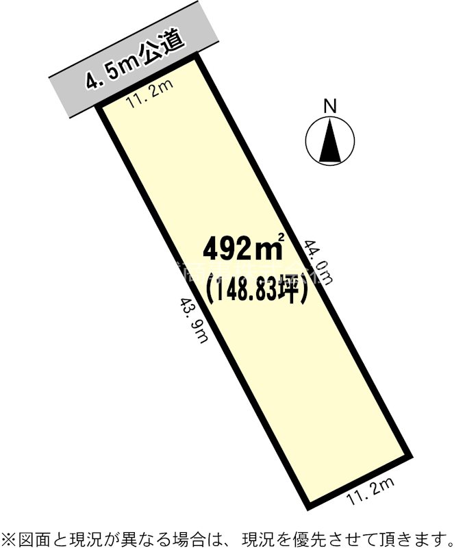 つくば市大角豆 間取図・土地図