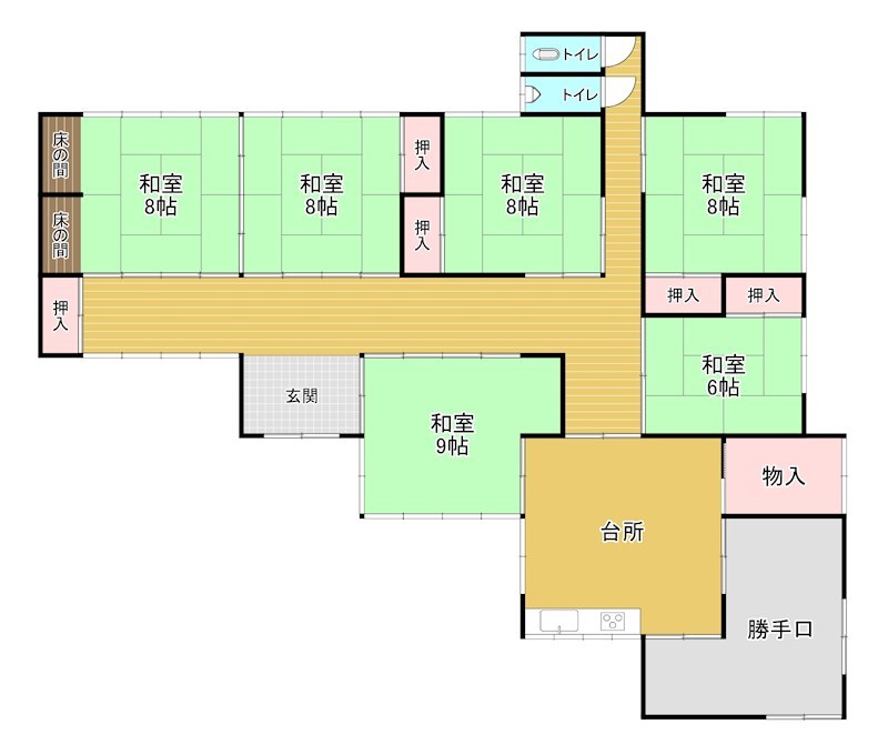 1777　三戸郡南部町大字杉沢字西小橋　中古住宅 間取図・土地図