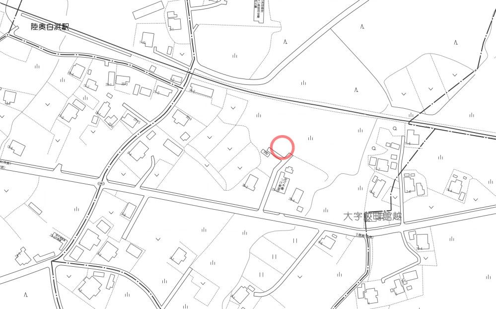 2076　八戸市大字鮫町字館越　土地 現地案内図