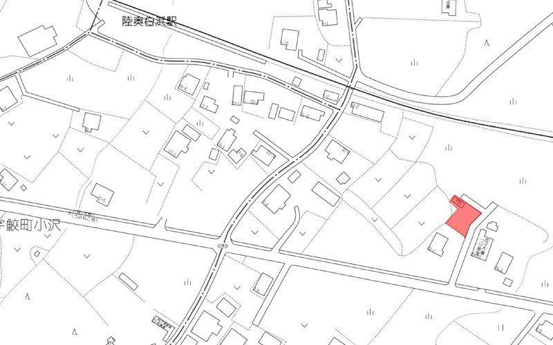 2077　八戸市大字鮫町字館越　土地 現地案内図
