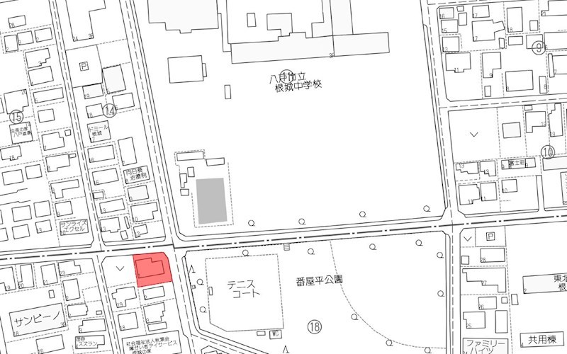 2540　八戸市根城6丁目　土地 現地案内図