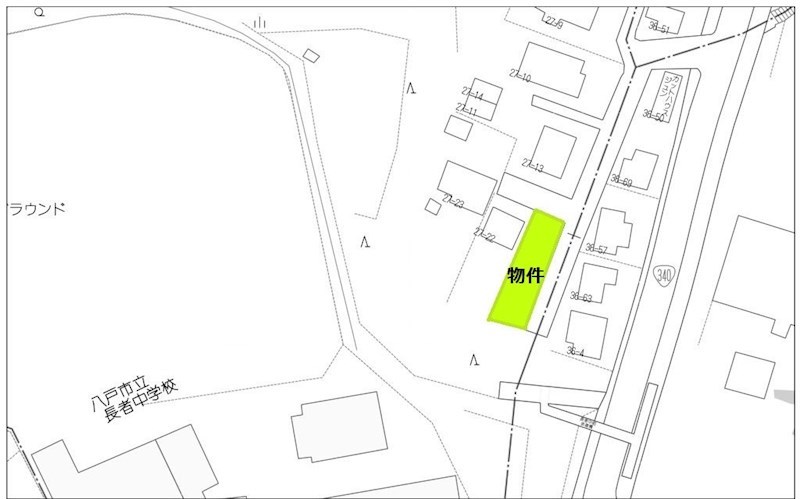 2379　八戸市大字沢里字休場　土地 現地案内図