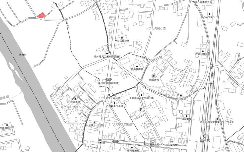 2504　三戸郡南部町大字大向字後渡　土地 現地案内図