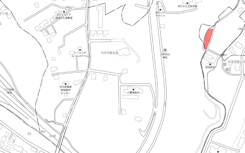 2553　八戸市大字沢里字上沢内　土地 現地案内図