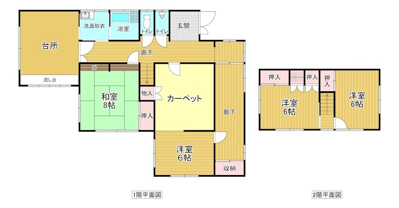 5525　八戸市大字沢里字休場　中古住宅 間取図・土地図