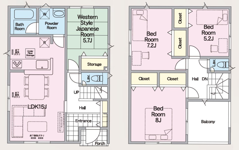 5598　クレイドルガーデン八戸市江陽第8　新築分譲住宅　3号棟 間取図・土地図