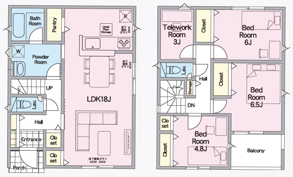5599　クレイドルガーデン八戸市江陽第8　新築分譲住宅　4号棟 間取図・土地図