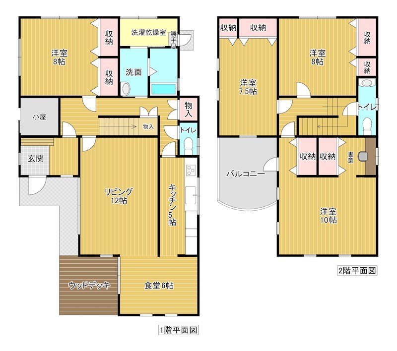 5605　八戸市大字市川町字桔梗野上　中古住宅 間取図・土地図