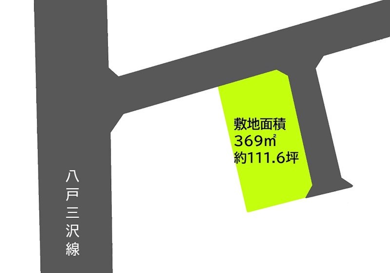 2589　上北郡六戸町大字犬落瀬字堀切沢　土地 間取図・土地図