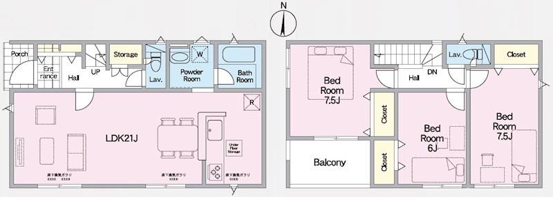 5632　クレイドルガーデン三沢市日の出第1　新築分譲住宅　4号棟※ただ今商談中です 間取図・土地図