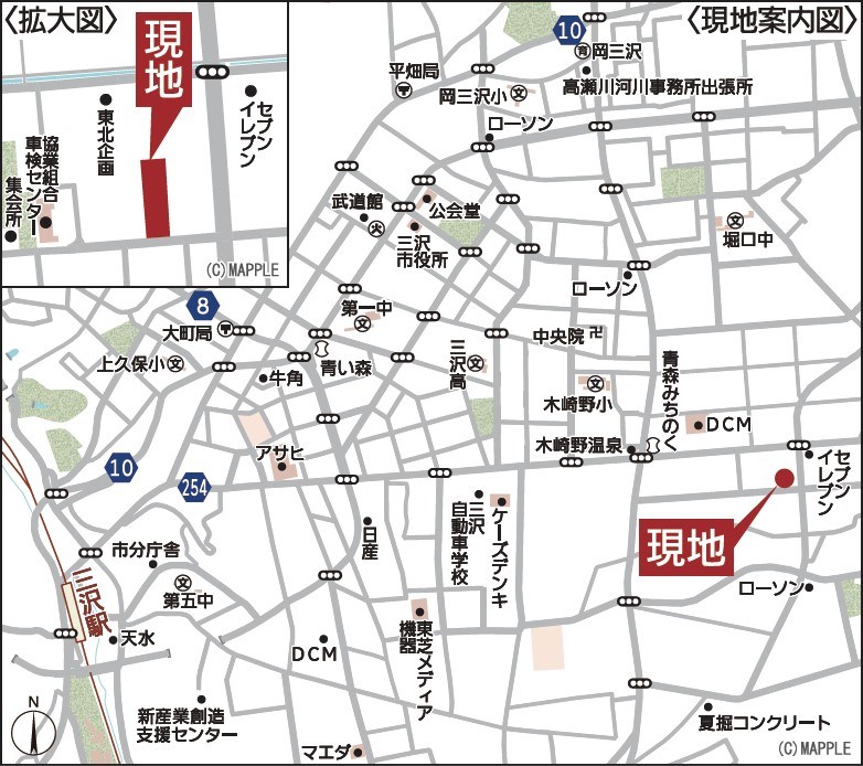 5632　クレイドルガーデン三沢市日の出第1　新築分譲住宅　4号棟※ただ今商談中です 現地案内図