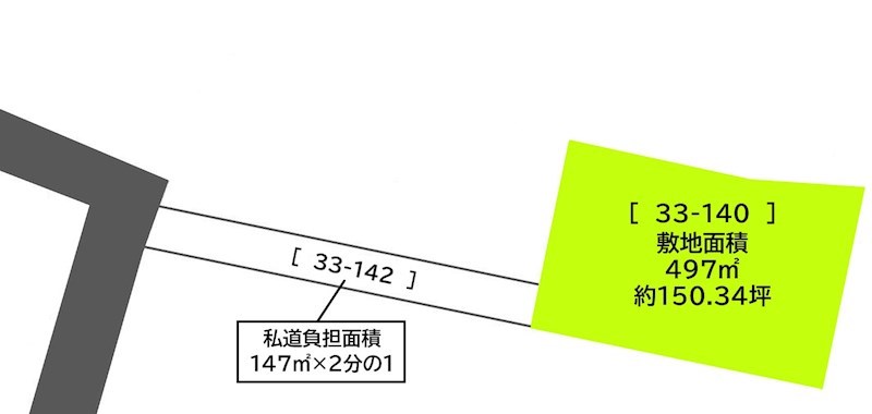 2590　三戸郡階上町大字道仏字耳ケ吠　土地 間取図・土地図