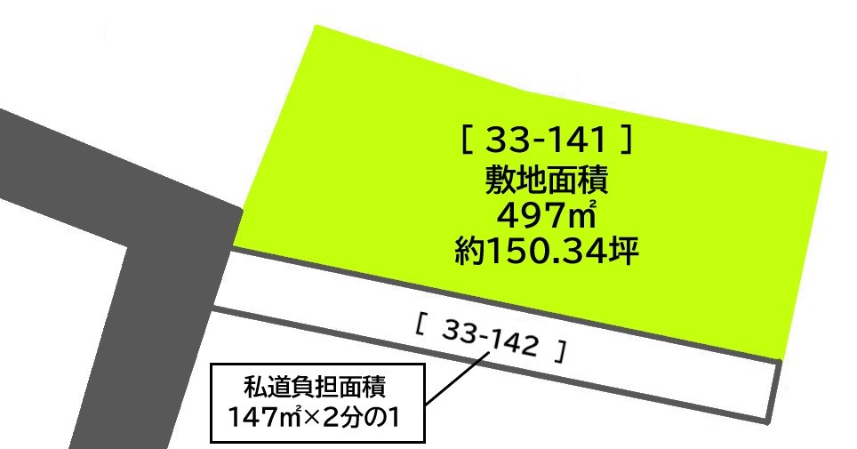 2591　三戸郡階上町大字道仏字耳ケ吠　土地 間取図・土地図