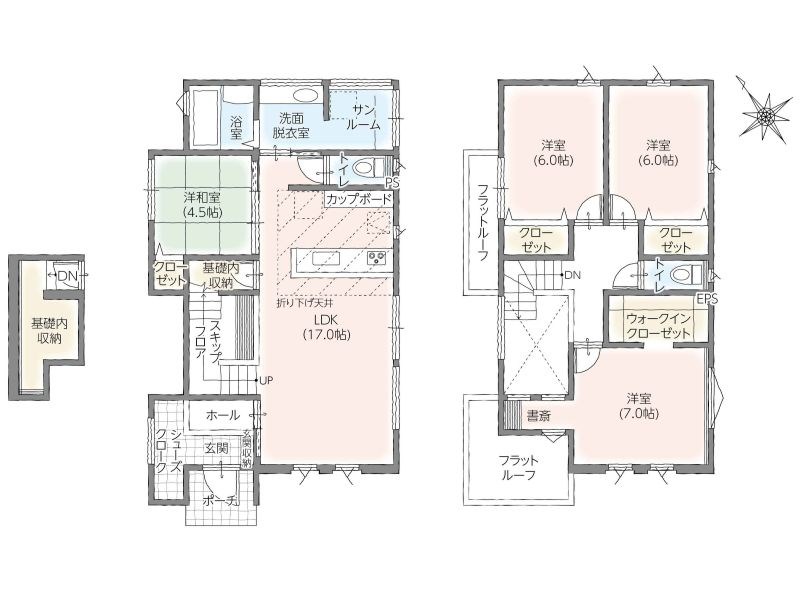 5640　タマタウン類家Ⅱ　1号棟　新築分譲住宅 間取図・土地図