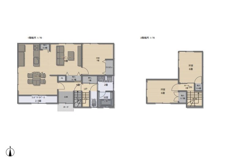 5645　八戸市大字大久保字行人塚　中古住宅 間取図・土地図