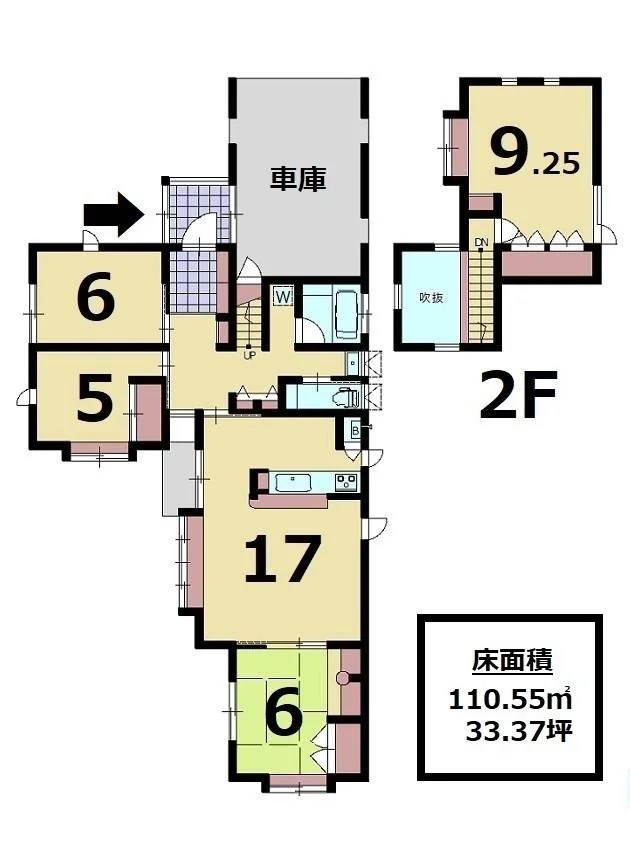 5649　八戸市類家5丁目　中古住宅 間取図・土地図