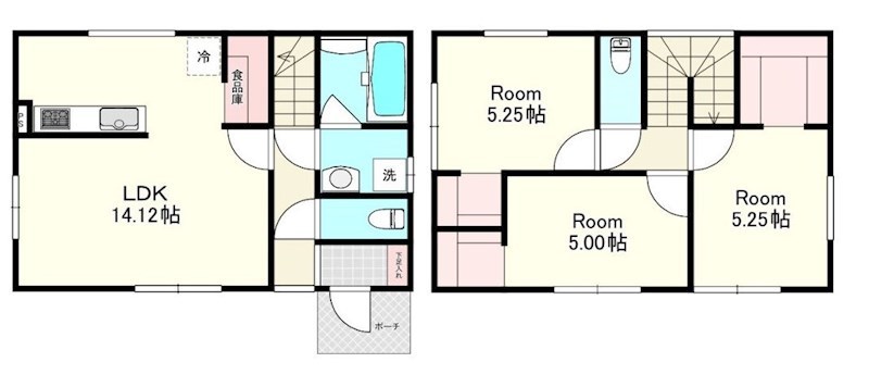 5654　八戸市根城2丁目・A棟　建売住宅※ただ今商談中です 間取図・土地図