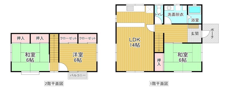 5680　八戸長苗代2丁目　中古住宅 間取図・土地図