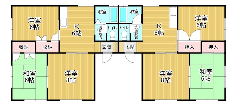 5687　八戸市大字市川町字尻引前山　売アパート（オーナーチェンジ物件） 間取図・土地図