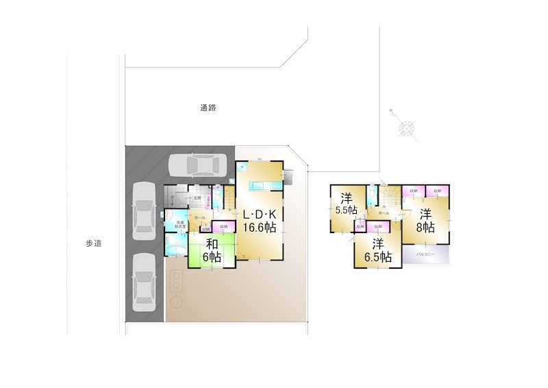 5692　ソーラータウン根城ヒルズNo.2　建売住宅 間取図・土地図